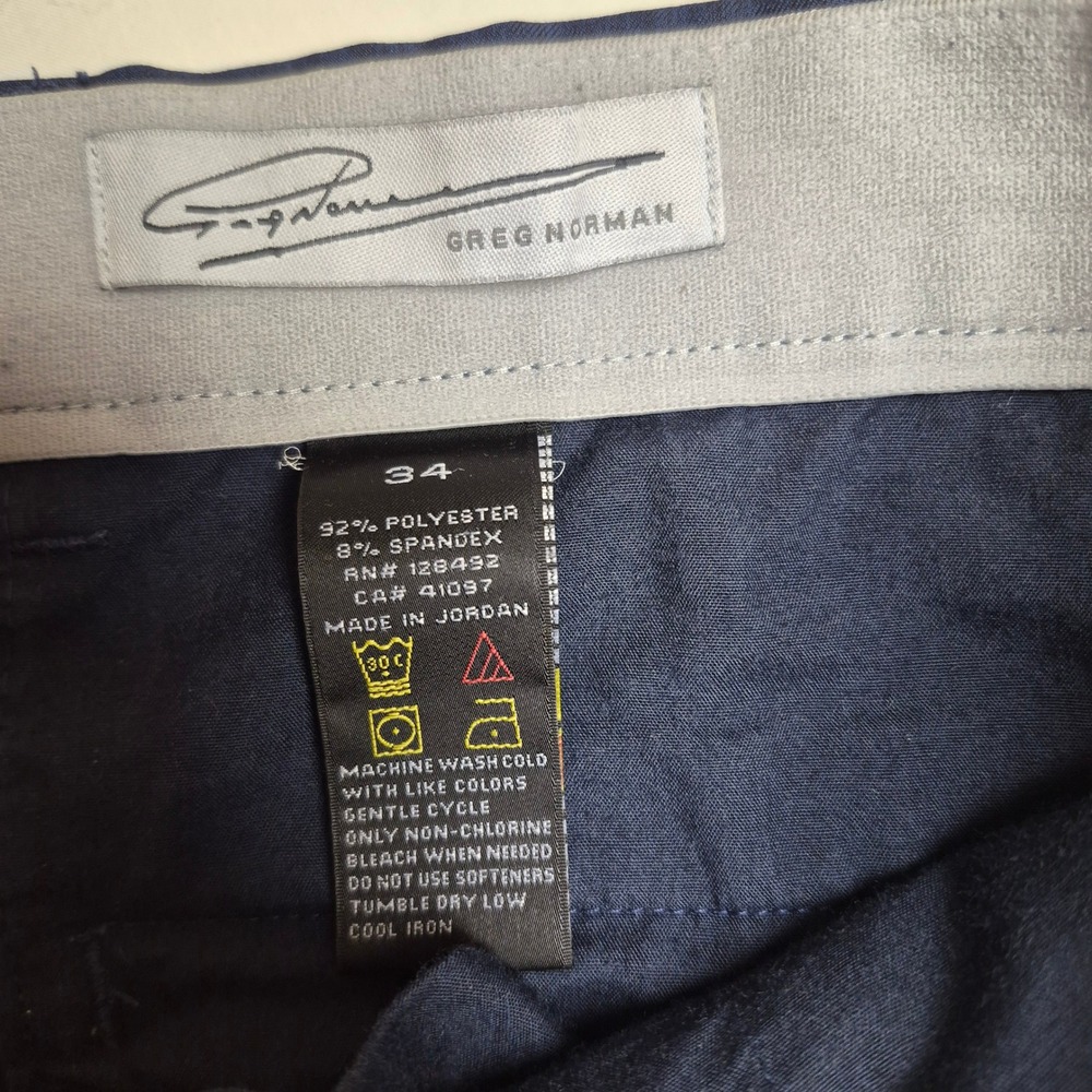 Greg Norman Mens Navy Blue Performance Golf Shorts Size 34 Stretch Activewear - Picture 3 of 3